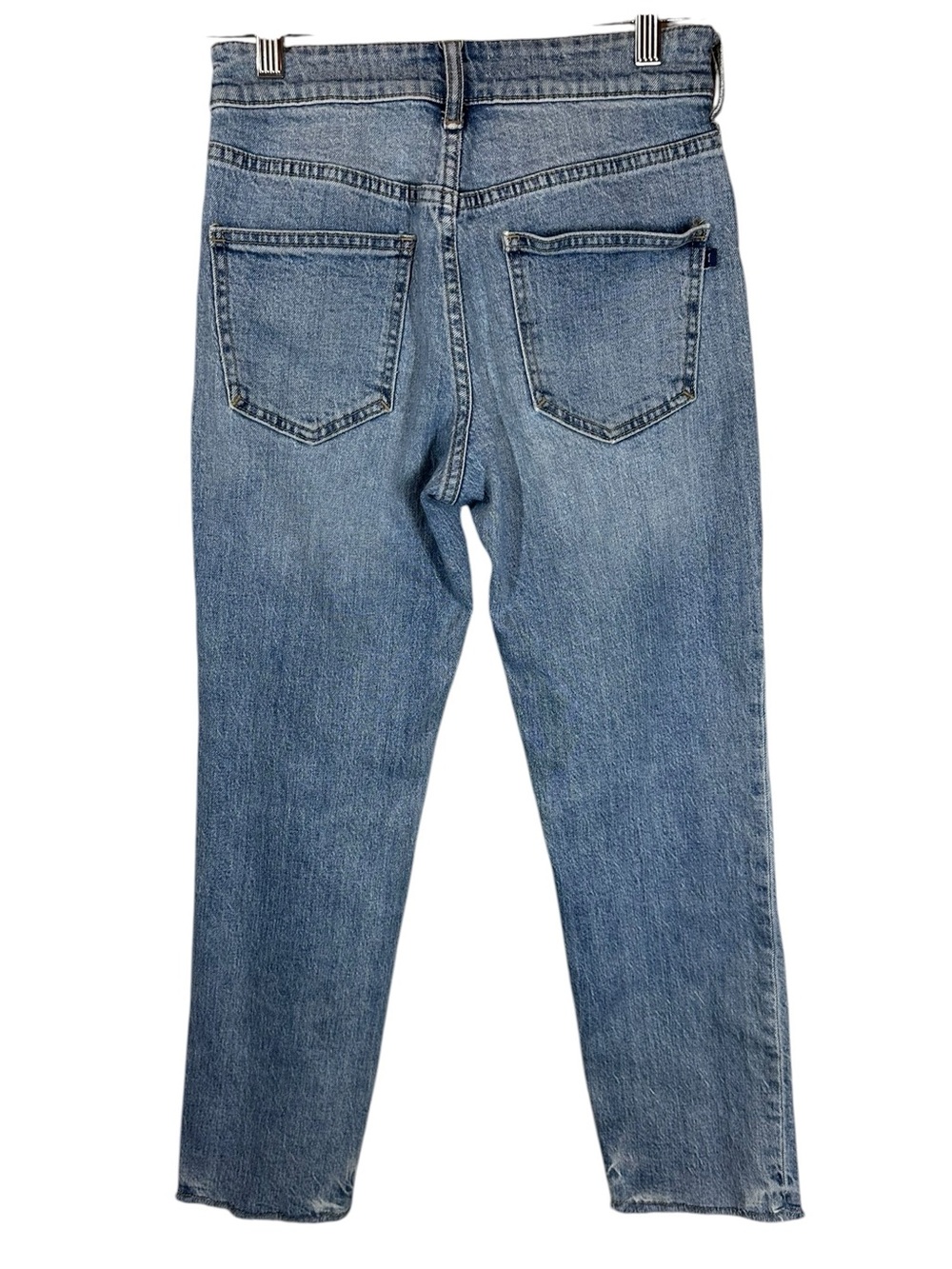 PILCRO 26 The Vintage Straight Blue Denim Jeans Raw Hem
